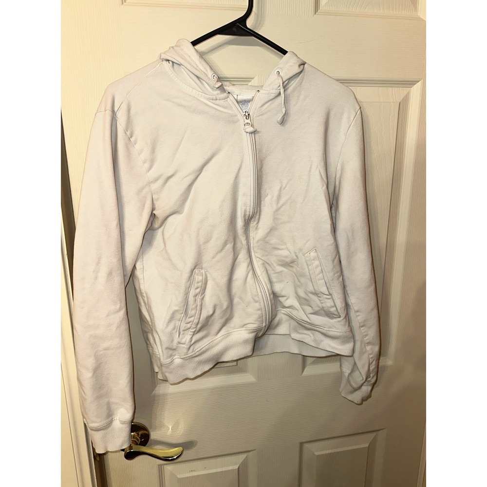 Pro Spirit Women's White Zip Up Hoodie Size Medium